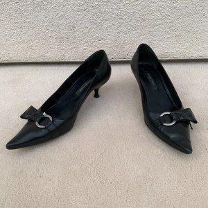 Black Leather Pointy Shoes